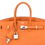 Hermes Birkin Handbag Orange H Epsom with Palladium Hardware 25