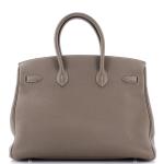 Hermes Birkin Handbag 18 Etoupe Togo with Palladium Hardware 35