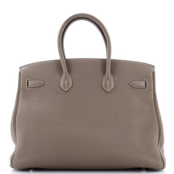 Hermes Birkin Handbag 18 Etoupe Togo with Palladium Hardware 35