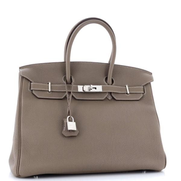 Hermes Birkin Handbag Grey Togo with Palladium Hardware 35
