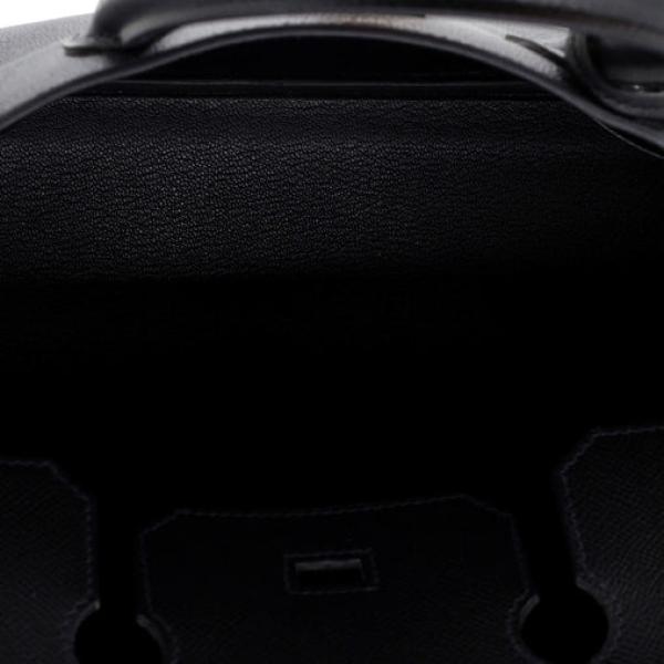 Hermes Birkin Handbag Noir Epsom with Palladium Hardware 35