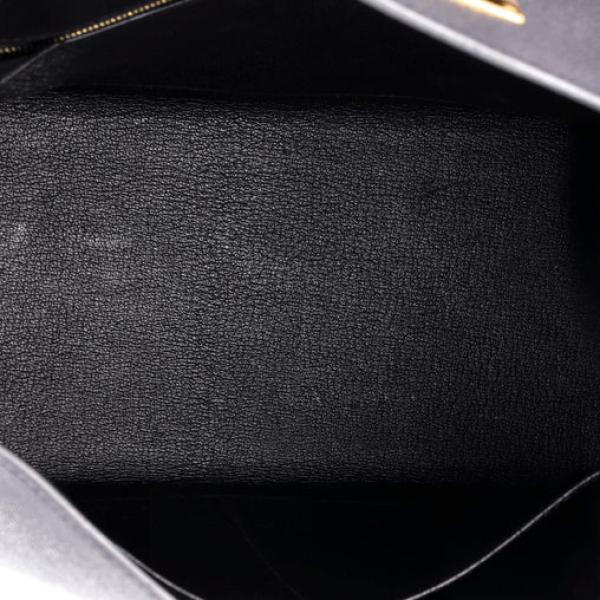 Hermes Kelly Handbag Noir Epsom with Gold Hardware 32