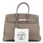 Hermes Birkin Handbag 18 Etoupe Togo with Palladium Hardware 35