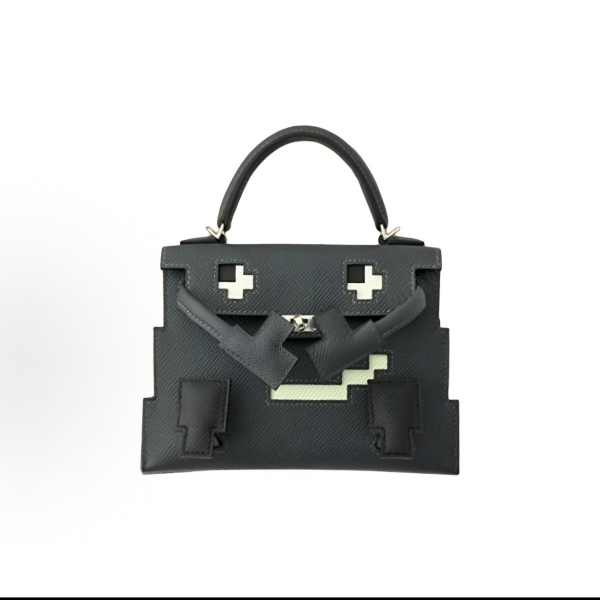 Hermes Kelly Doll Picto Bag Epsom Haze and dust (AQ)