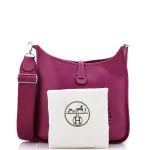 Hermes evelyne bag 29 P9 purple TC leather single shoulder crossbody bag