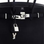 Hermes Birkin Handbag Noir Togo with Palladium Hardware 30