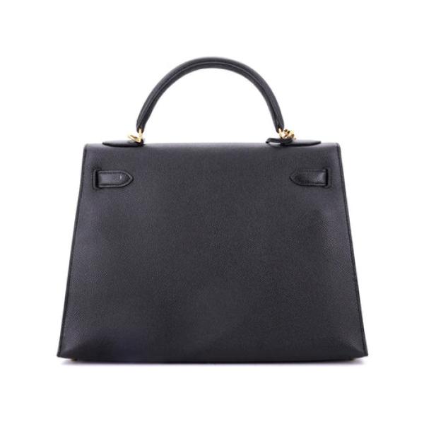 Hermes Kelly Handbag Noir Epsom with Gold Hardware 32