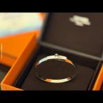 Hermès Kelly bracelet with half diamonds, 18K white gold, for both men and women
