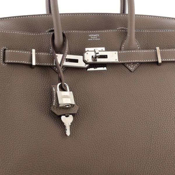 Hermes Birkin Handbag Grey Togo with Palladium Hardware 30