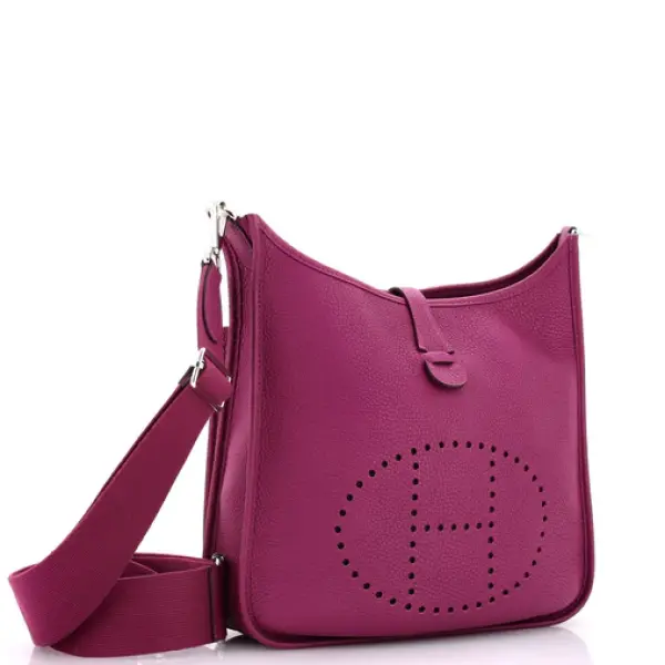 Hermes evelyne bag 29 P9 purple TC leather single shoulder crossbody bag