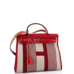 Hermes Herbag Zip H Vibration Toile and Leather 31