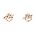 Hermes Finesse Stud Earrings 18K Rose Gold and Diamonds