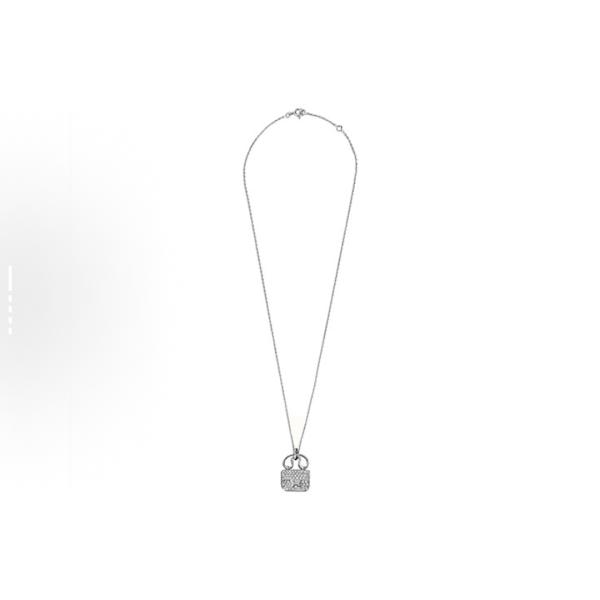 Hermès Constance Amulette Pendant - Small Model - 18K White Gold Necklace - Old Style