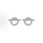 Hermès Finesse series small Q platinum full-diamond earrings with diamond pendants