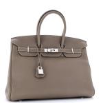 Hermes Birkin Handbag 18 Etoupe Togo with Palladium Hardware 35