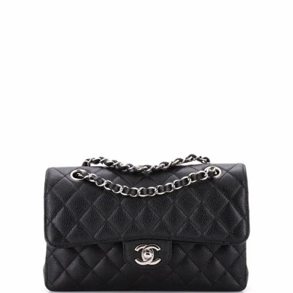 Chanel Classic Double Flap Bag Quilted Caviar Small