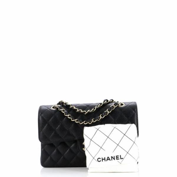 Chanel Classic Double Flap Bag Quilted Caviar Small