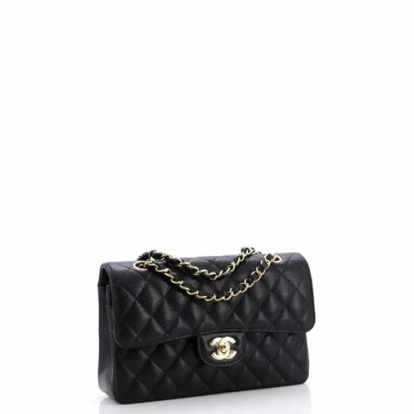 Chanel Classic Double Flap Bag Quilted Caviar Small