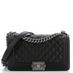 Chanel Boy Flap Bag Quilted Caviar Old Medium