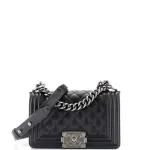 Chanel Boy Flap Bag Quilted Caviar Small