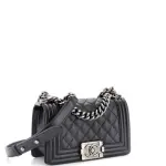 Chanel Boy Flap Bag Quilted Caviar Small