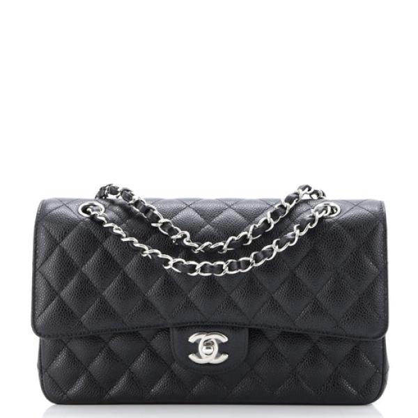 Chanel Classic Double Flap Bag Quilted Caviar Medium