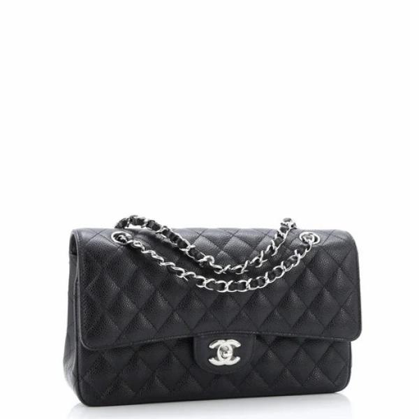 Chanel Classic Double Flap Bag Quilted Caviar Medium